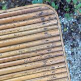 Vintage rattan magazine rack table