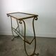 Review door / golden wrought iron sofa end and glass top 1950