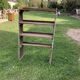 Rustic grey pine library, vintage open shelf 1920s, 85x27x137 cm