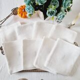 8 antique fabric napkins with anagram in cotton damask