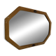 Vintage 1930 Art Deco beveled octagonal stucco wood mirror - 66 x 45 cm