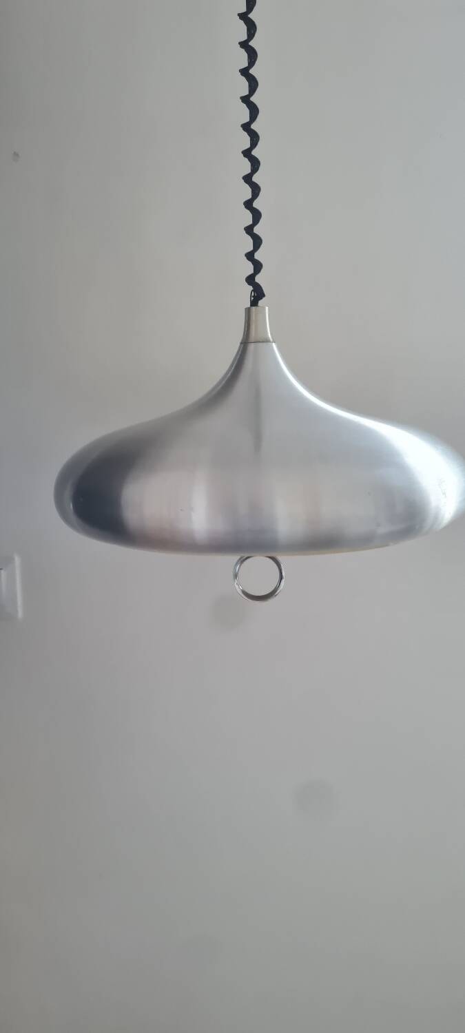 Brushed aluminum pendant light 1970