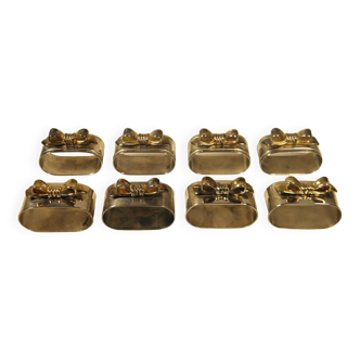8 silver and gold napkin rings