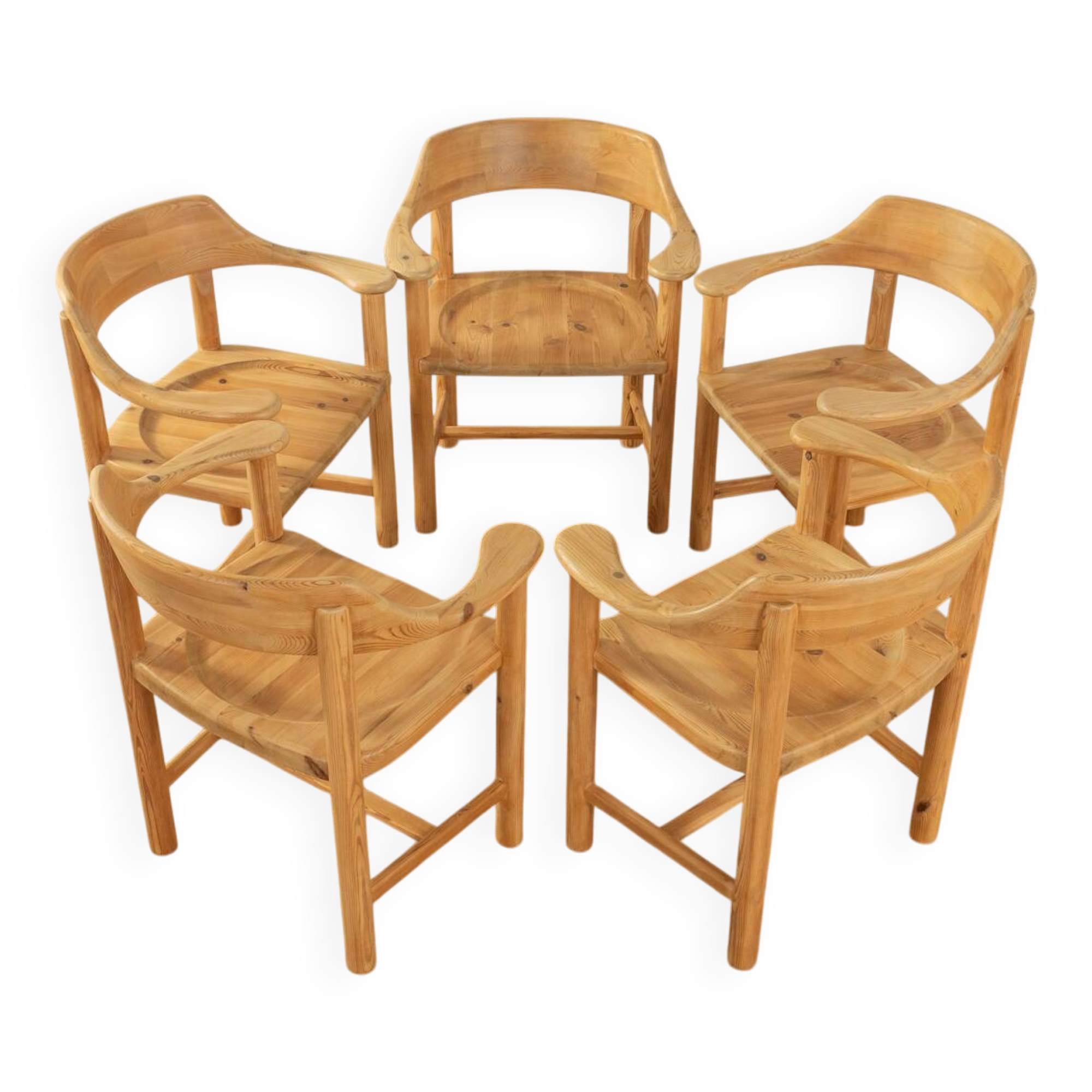 5x Rainer Daumiller Chairs, Solid Pine