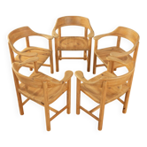5x Rainer Daumiller Chairs, Solid Pine
