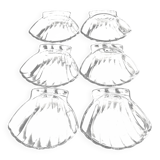 set of 6 glass scallops