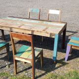 Teak table with 6 chairs