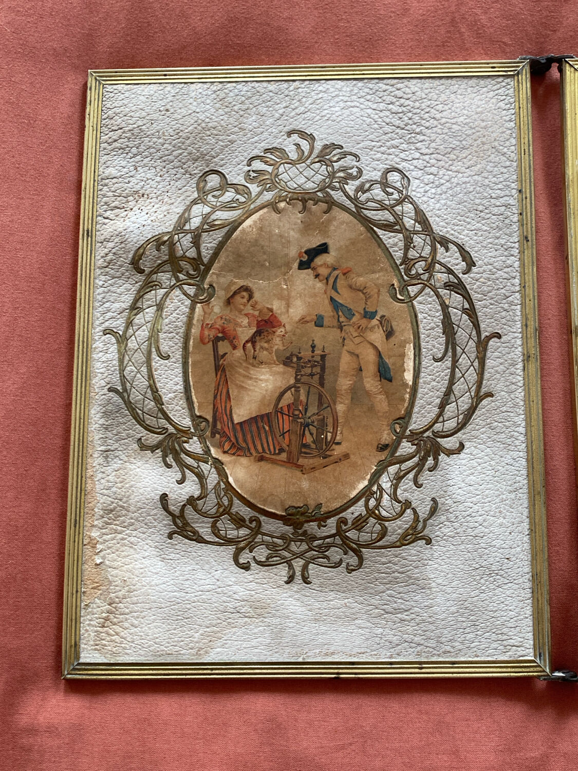 Antique Triptych Mirror