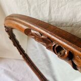 Large Art Deco oval mirror in carved wood - 87 x 53 cm