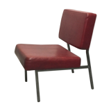 Burgundy skai armchair