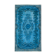 Hand-knotted contemporary oriental 1980s 171 cm x 303 cm blue carpet