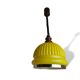 Yellow ribbed glass pull down hanging lamp 1970s