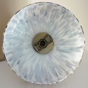 Pendant light in white opal glass with black speckles, 1960s/1970s