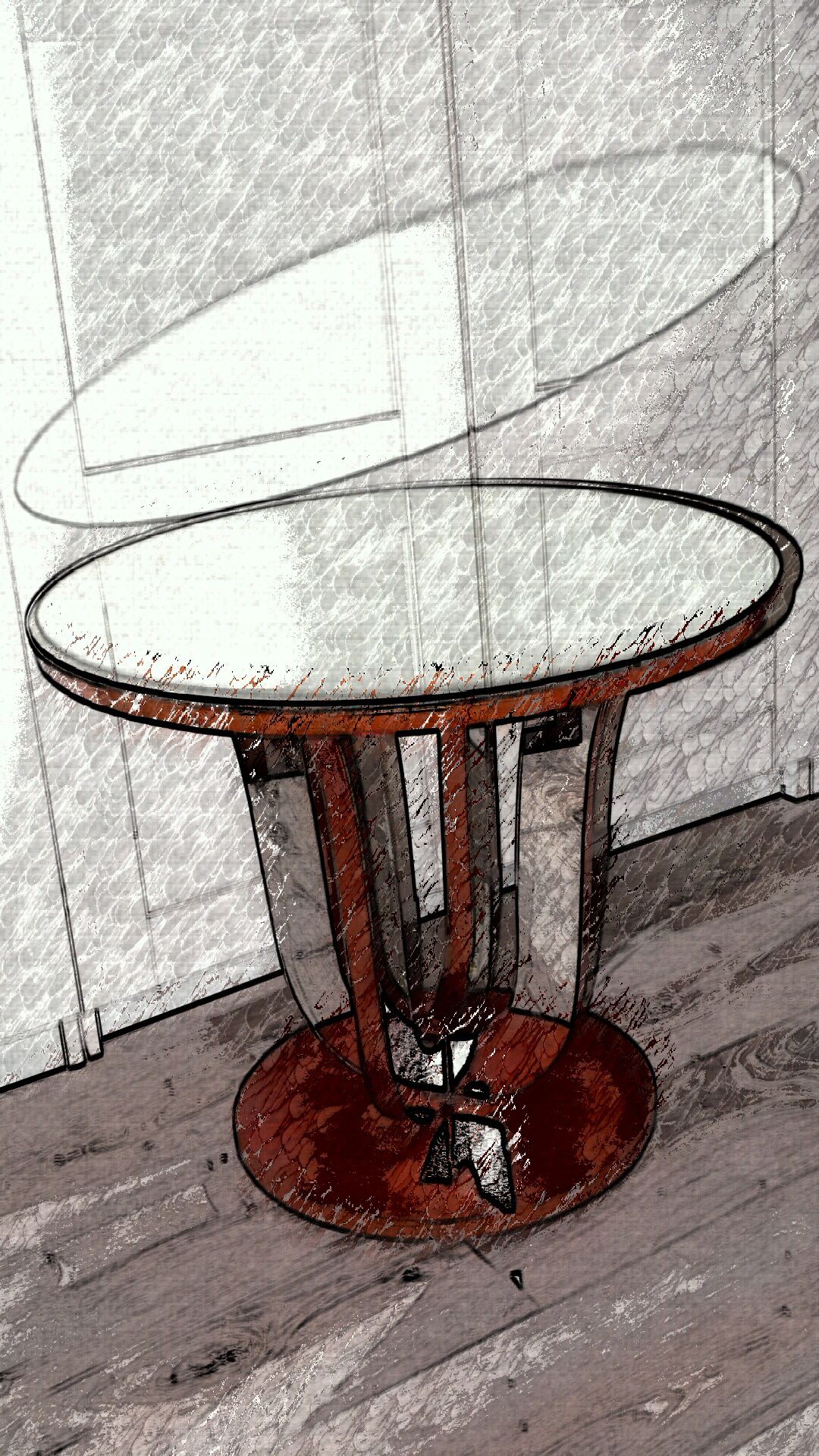 Vintage art deco all-mirror side table, 1940s