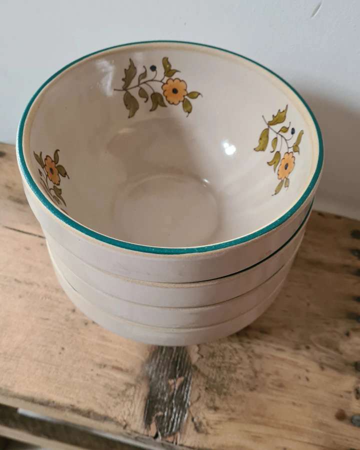 Digoin enamelled stoneware bowls