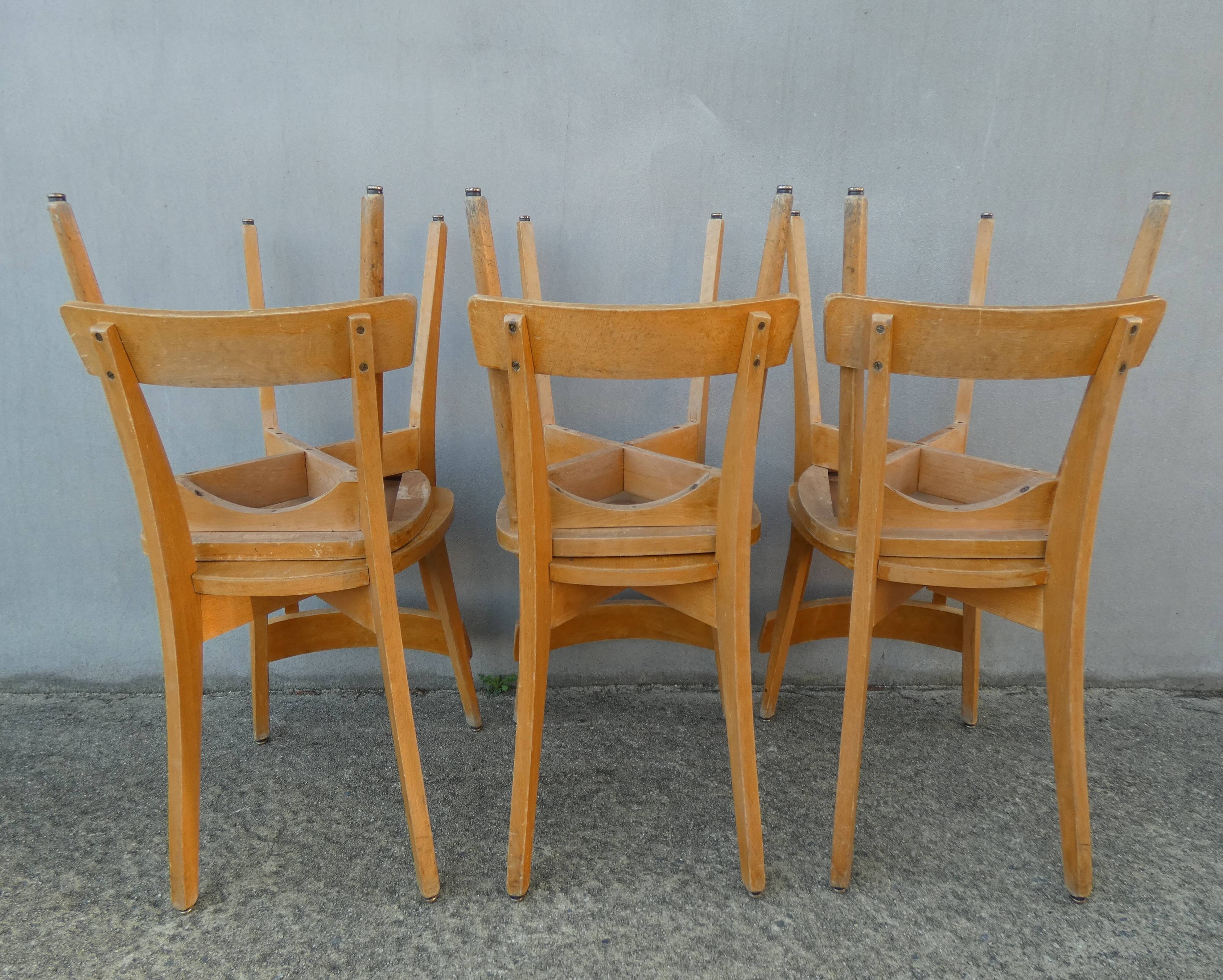6 chaises de bistrot luterma vintage
