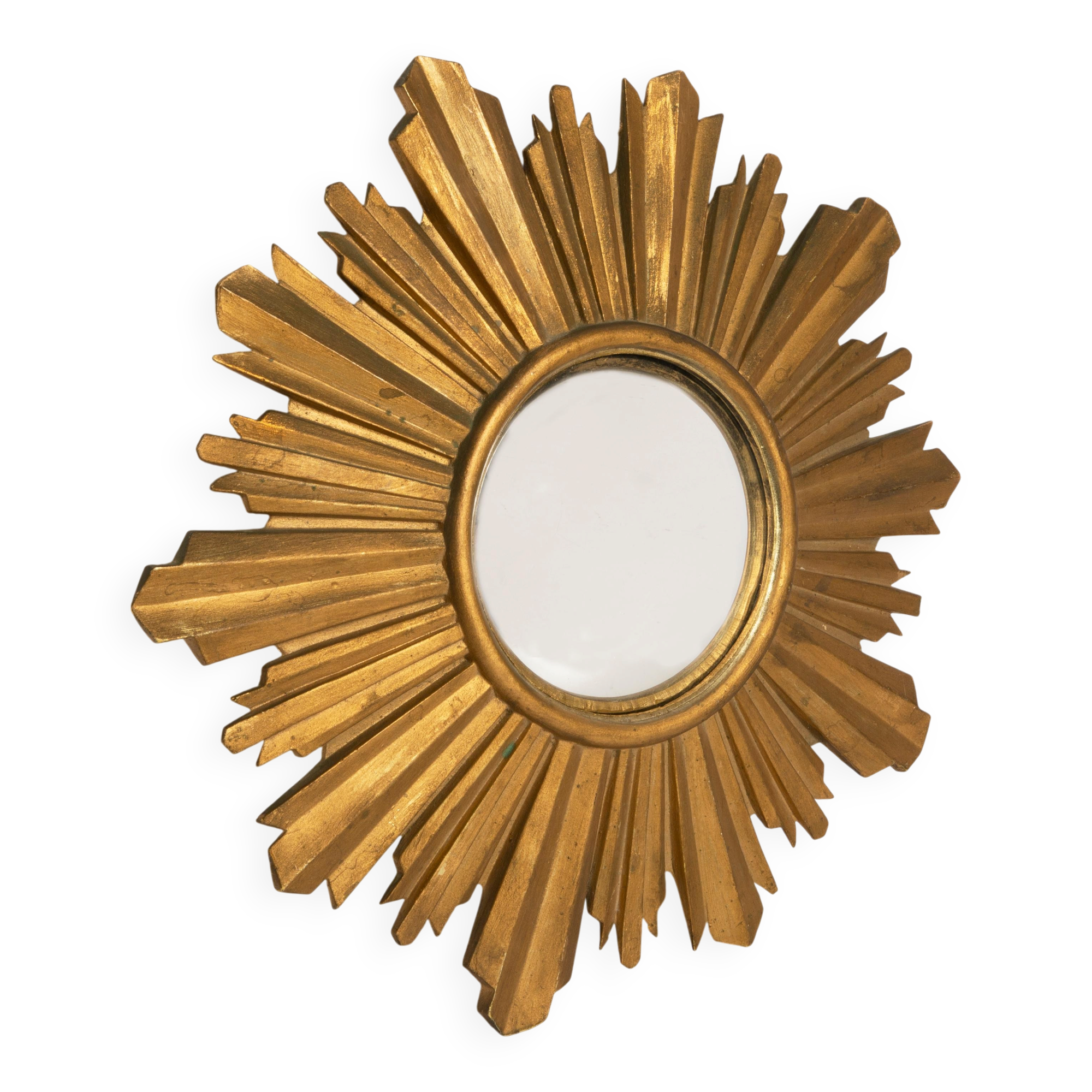 Mid-century modern Italian golden sun mirror, 1960s