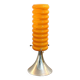 Vintage orange lamp with chrome tulip base and glass shade