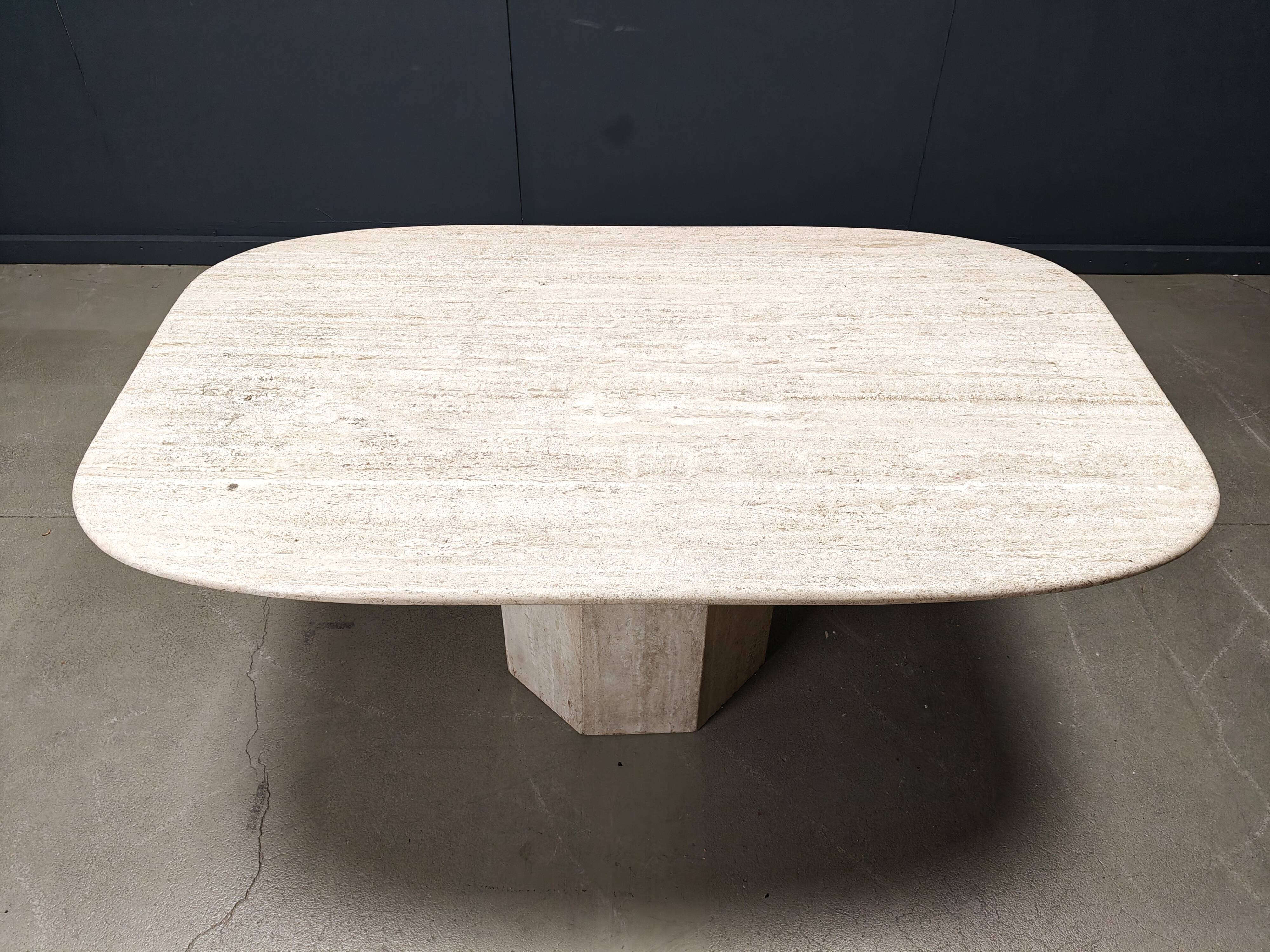 Vintage travertine dining table, 1970s