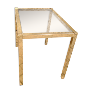 Table-basse en laiton doré et