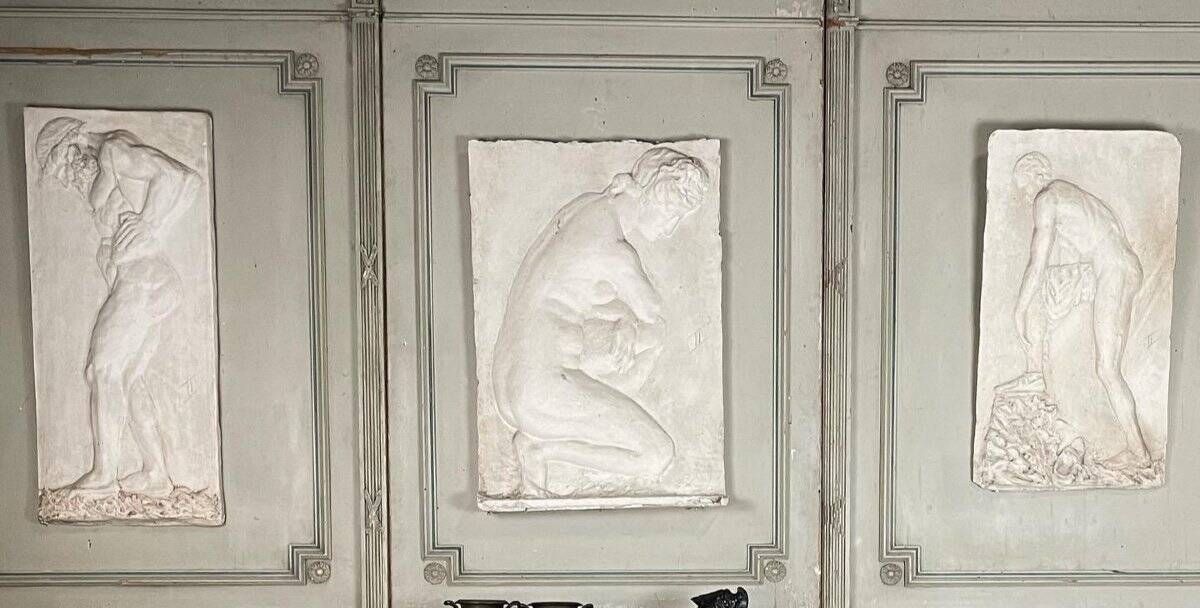 Set of 3 original plaster casts from the academy after the antique, circa 1900