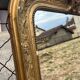 Louis-Philippe gold leaf mirror - sculpted pediment, mercury 117x76cm
