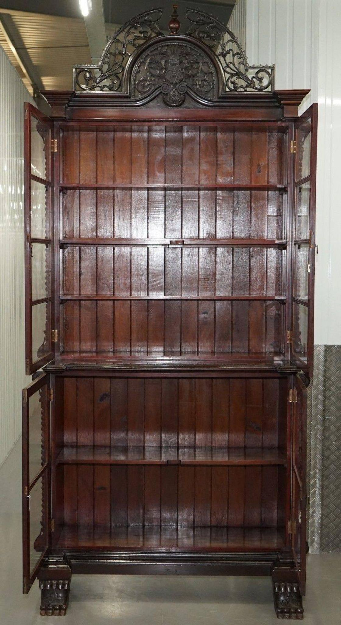 Victorian library in hand-carved hardwood