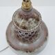 Vintage lamp foot in openwork ceramic email brown gray signed