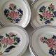 Ensemble 8 assiettes Saint Amand décor fleurs stylisées 4122