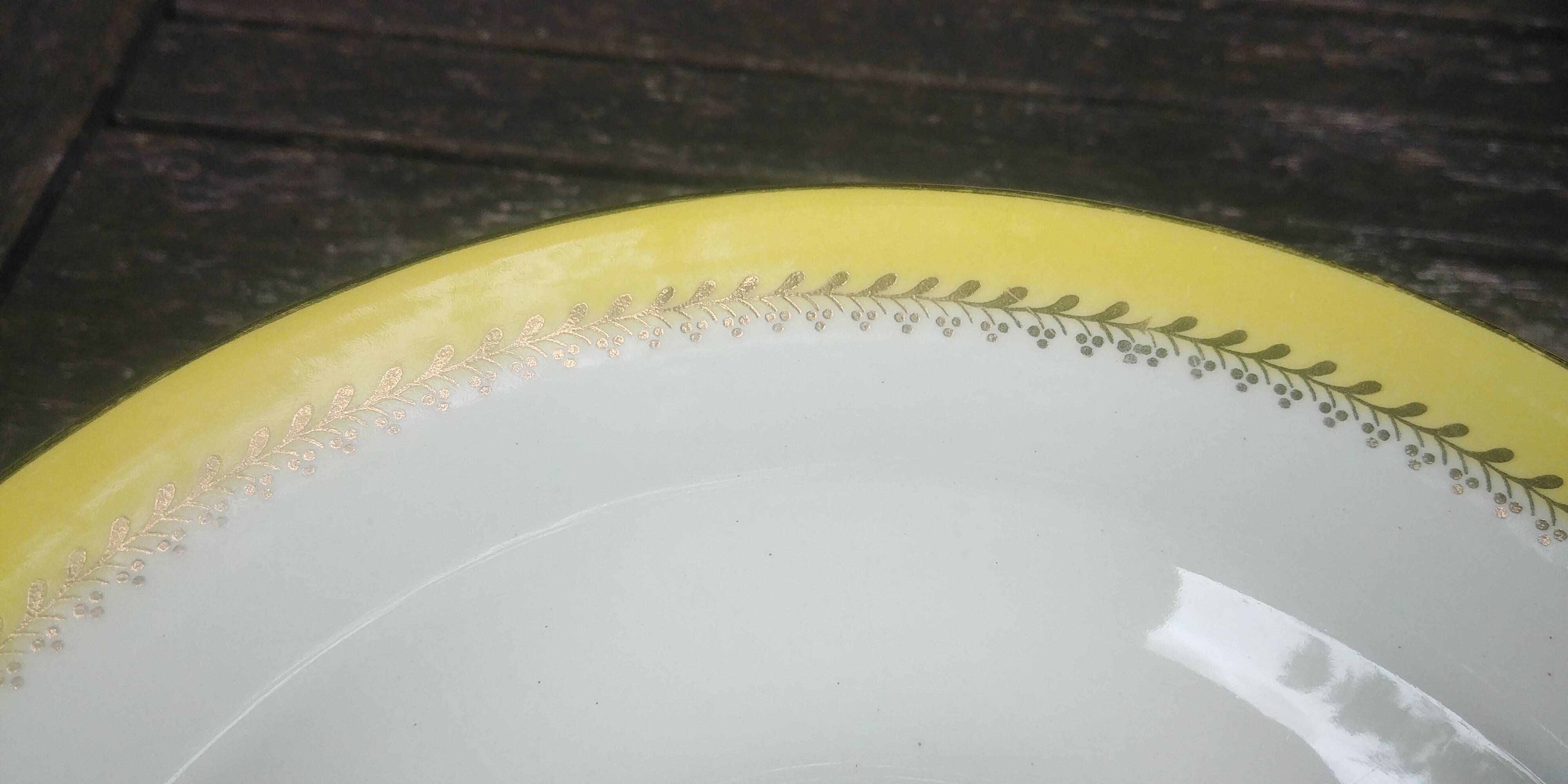 Set of thirteen old porcelain soup plates signed "Biarritz"