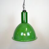 Industrial Soviet Green Enamel Pendant Lamp, 1960s