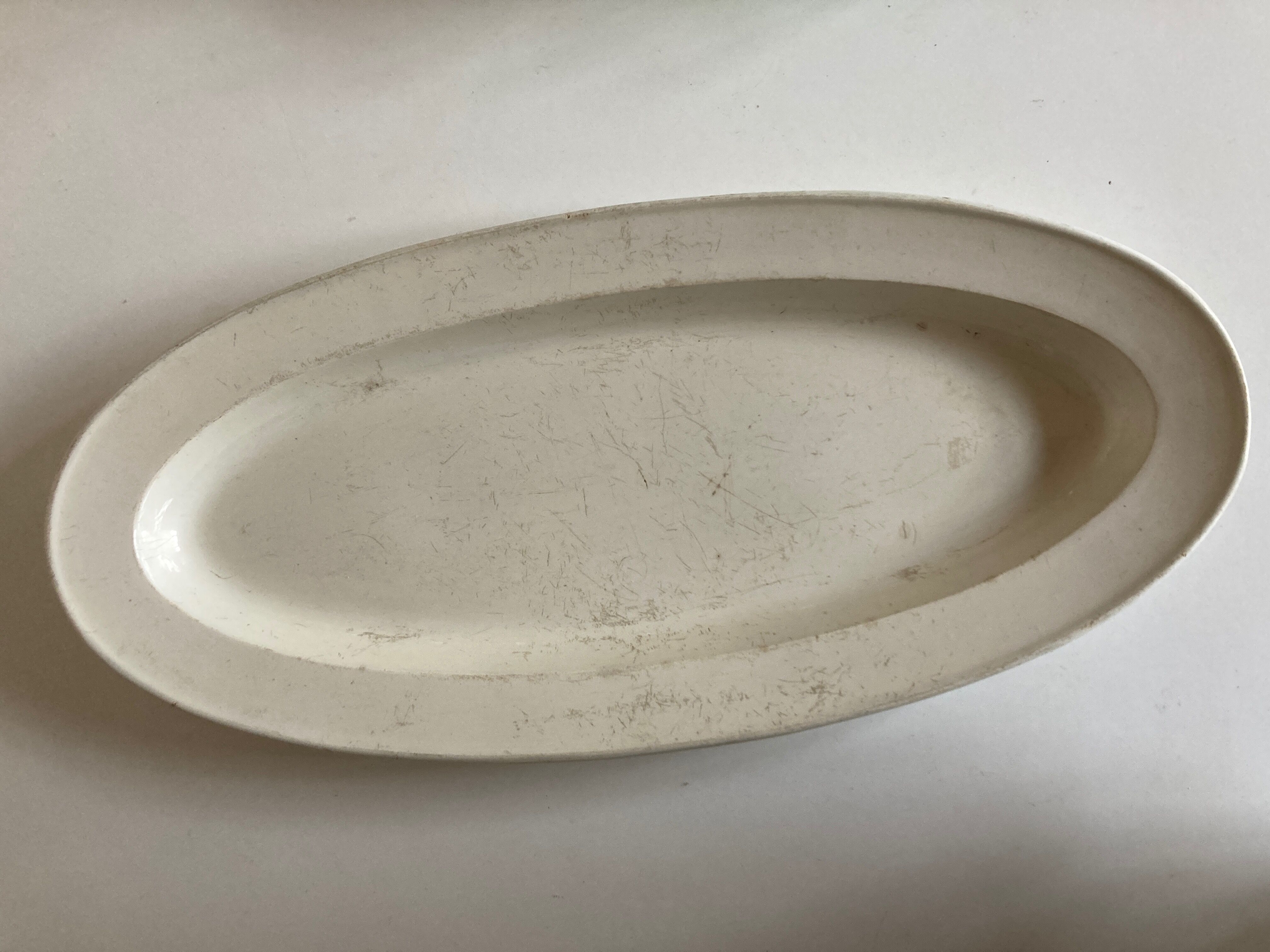 Dish Creil Directoire 1806 fine earthenware XXL