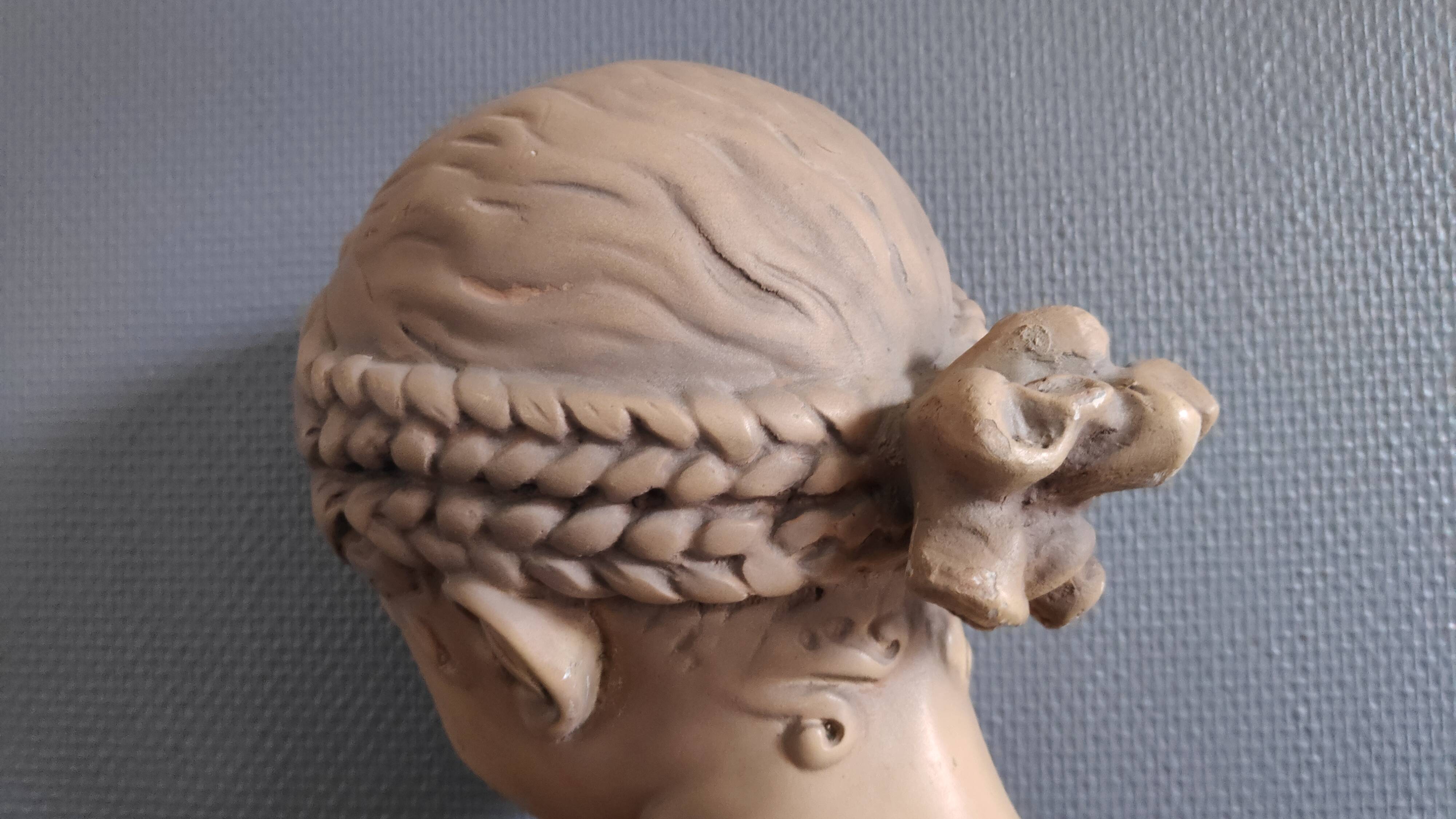 Bust "the laughing" after jean-baptiste pigalle in plaster