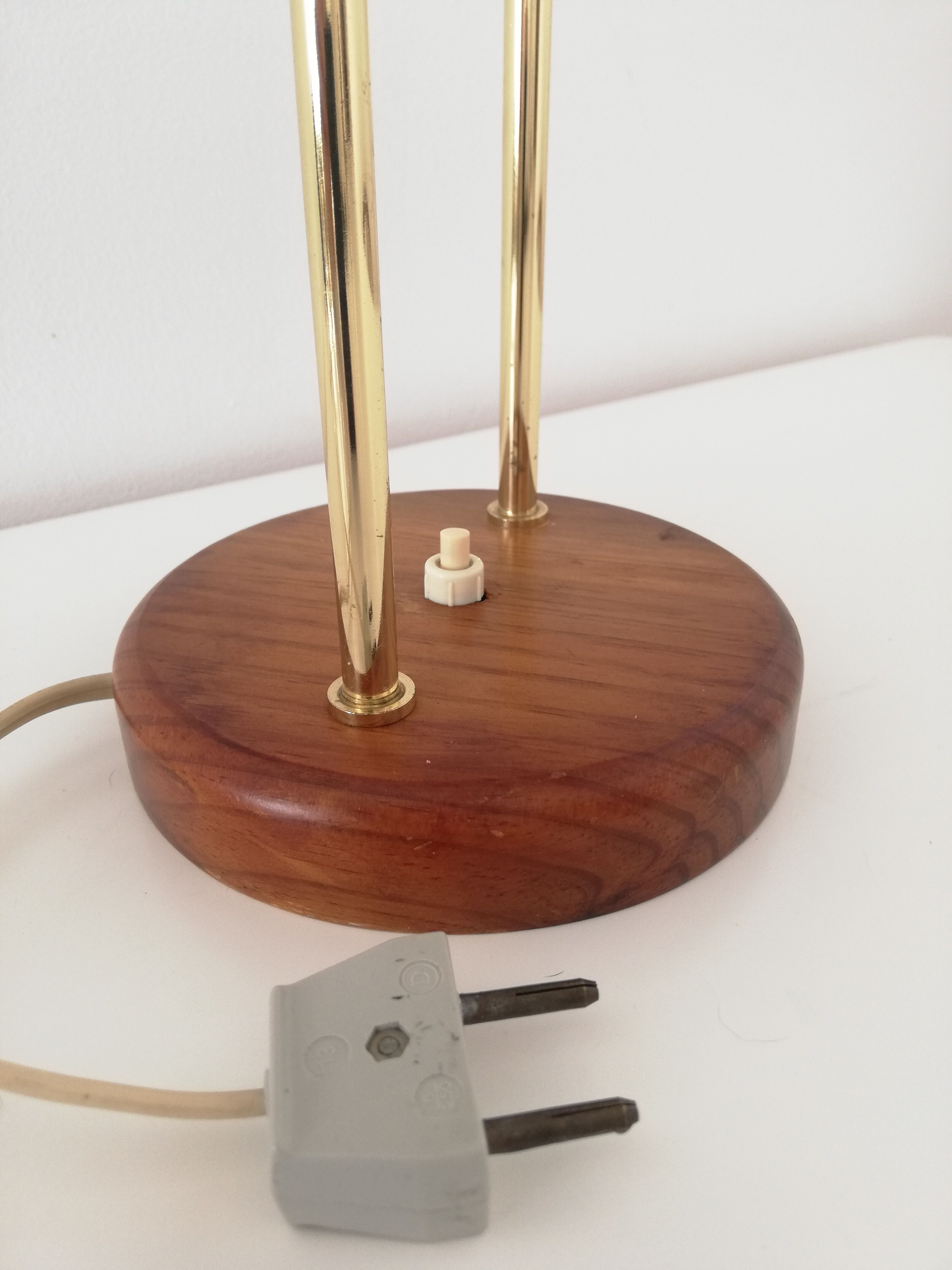 Glass wood library table lamp