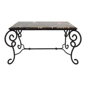 Table basse en fer forgé patiné