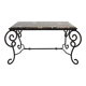 Table basse en fer forgé patiné et marbre, circa 1940