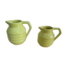 SET of 2 PITCHERS FAIENCE ONNAING SLURRY ART DECO 1930