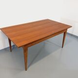 Vintage rustic scandinavian style dining table from 50s 60s in teak and oak