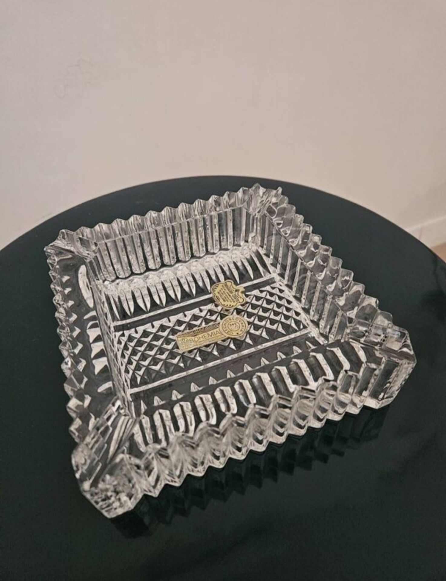 Bohémian crystal ashtray