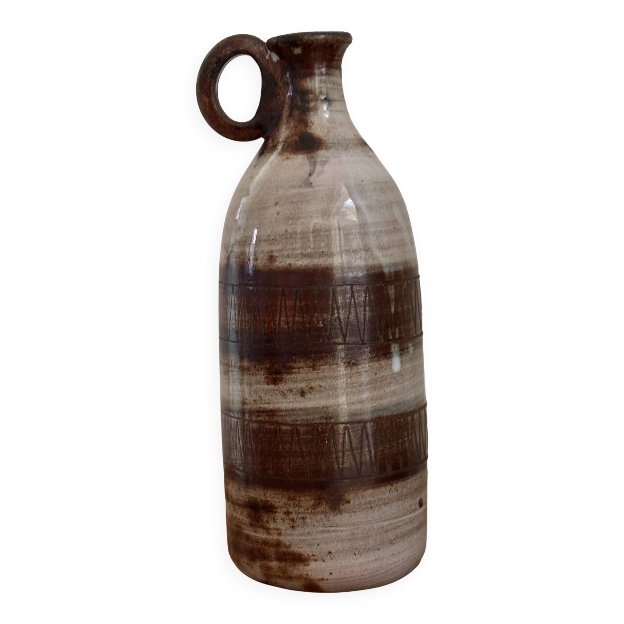 Jacques POUCHAIN stoneware bottle - Potter's workshop