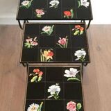 Nesting tables in ceramic and metal