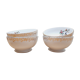 Set 4 bols porcelaine oiseaux de paradis