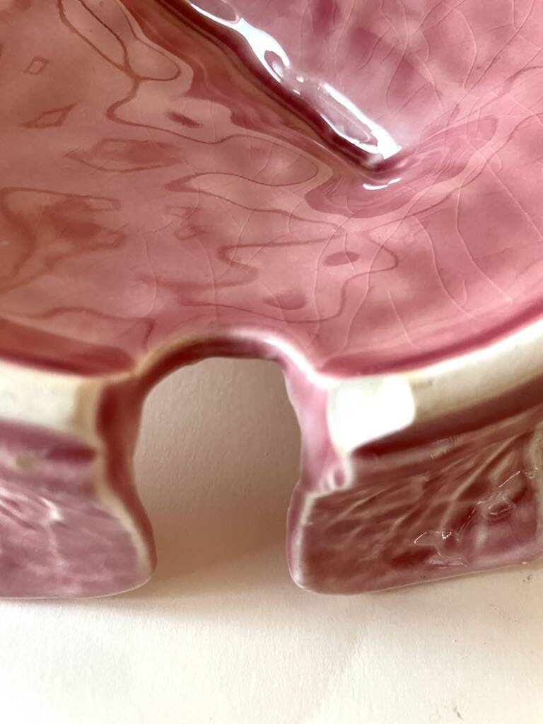 Secla soup tureen vintage pastel rose in Majolica – Cabbage model – 1970s