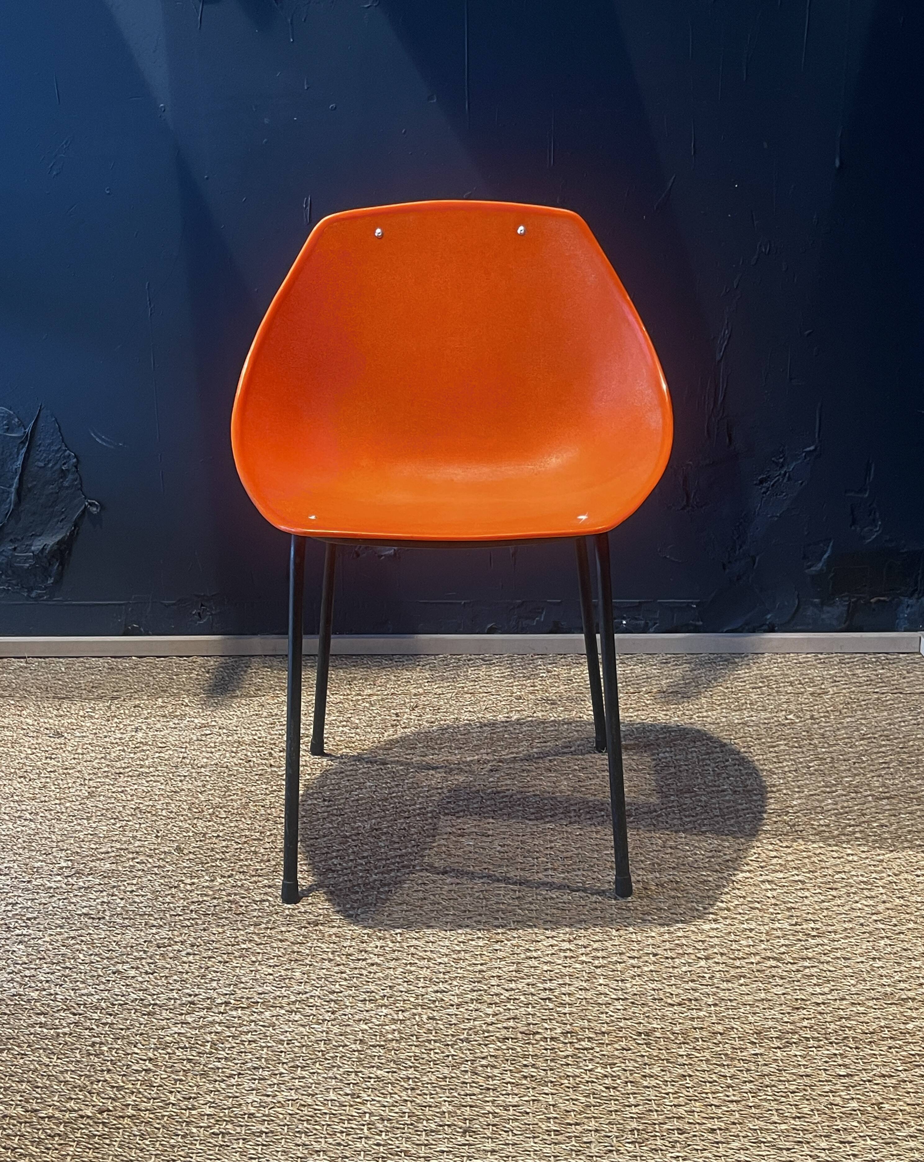 Set of 6 orange Guariche chairs