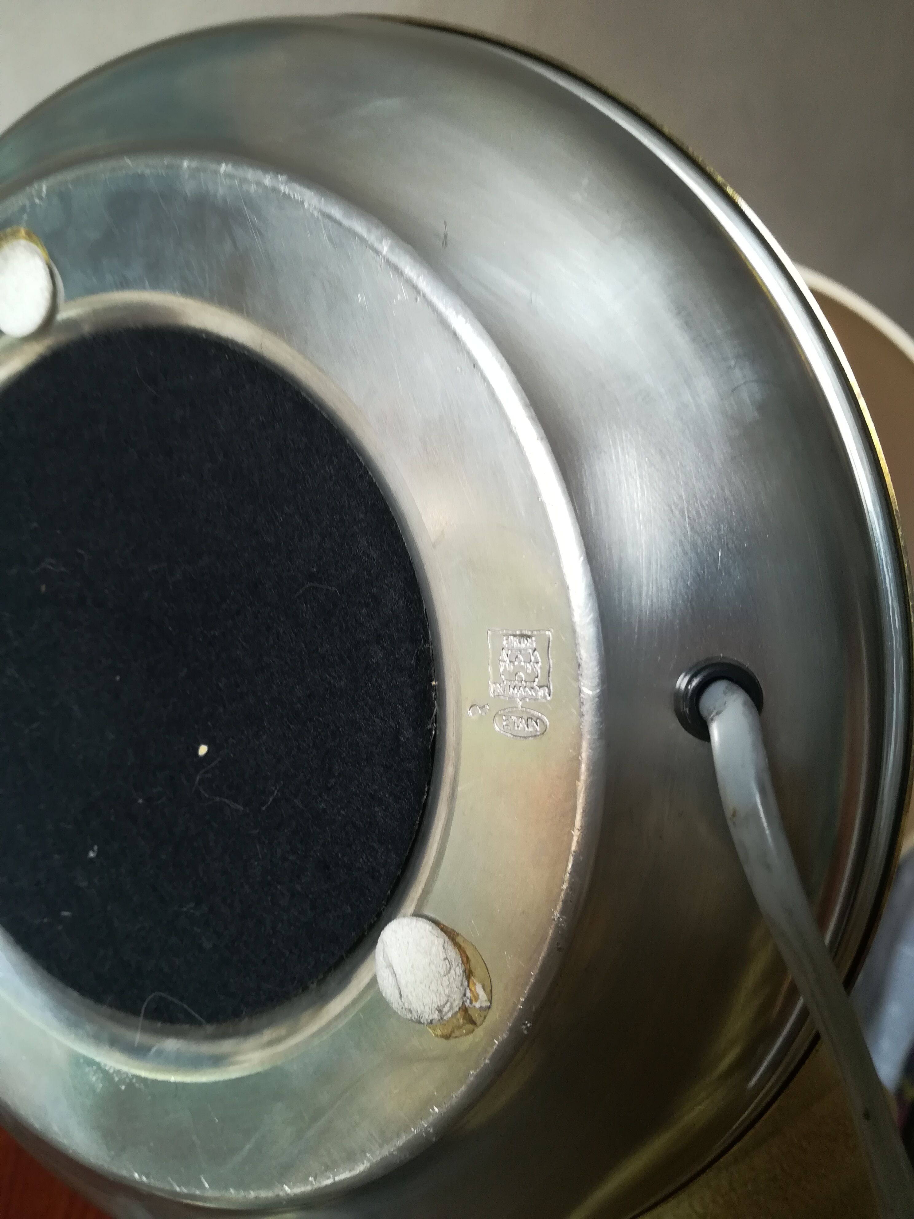 Satin metal and brass lamp