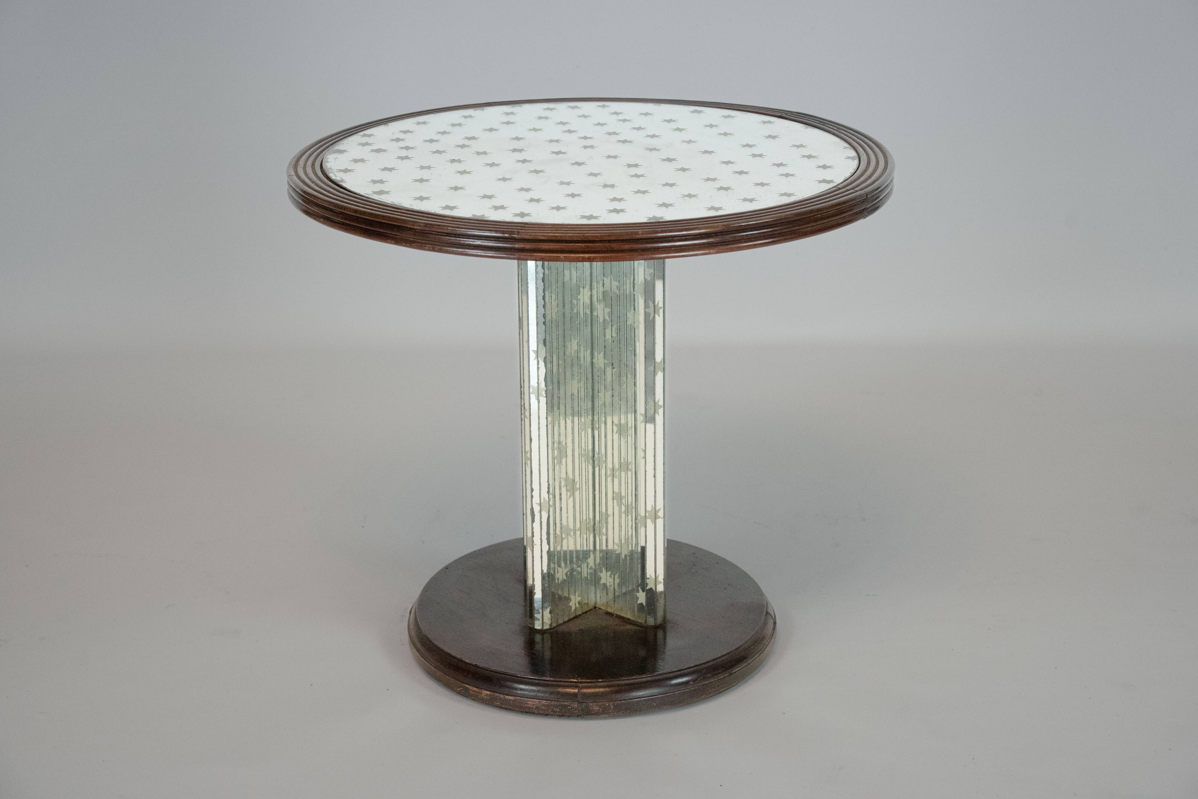 Italian Art Deco mirrored side table from the 1930s