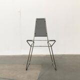Postmodern vintage metal side chair by Rolf Rahmlow, 1980s