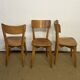 Série de 3 chaises bistrot en bois vintage