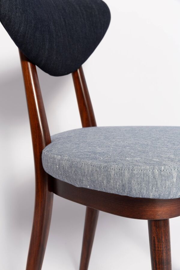 Chaise cœur en denim bleu clair et bleu foncé, Europe, années 1960