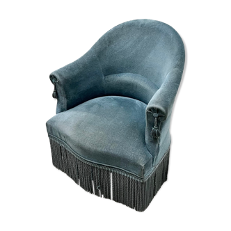 Fauteuil crapaud à frange